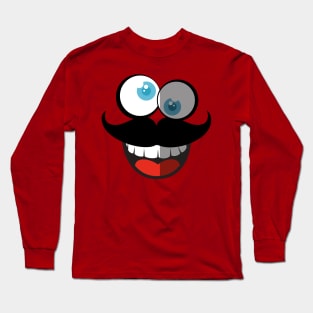 funny comic cartoon face Long Sleeve T-Shirt